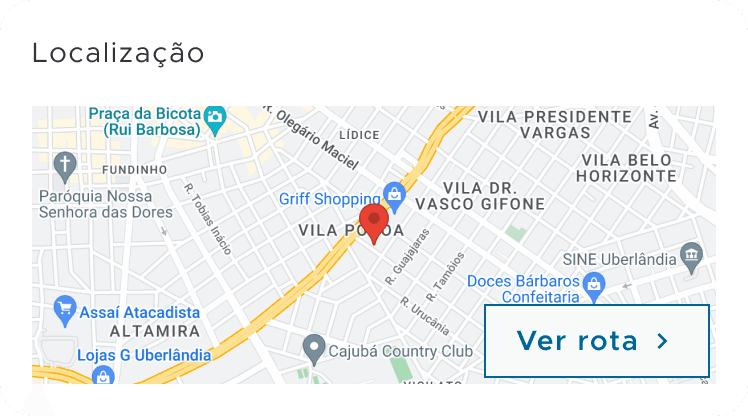 Localização do imóvel no mapa com a opção Ver rota