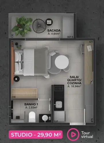Kitnet/Studio à venda em Tibery, Uberlândia — foto principal